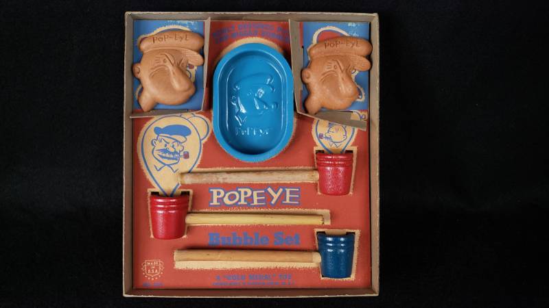 lot 1 image: Vintage 1937 Transogram King Features Syndicate Popeye Bubble Set MIB