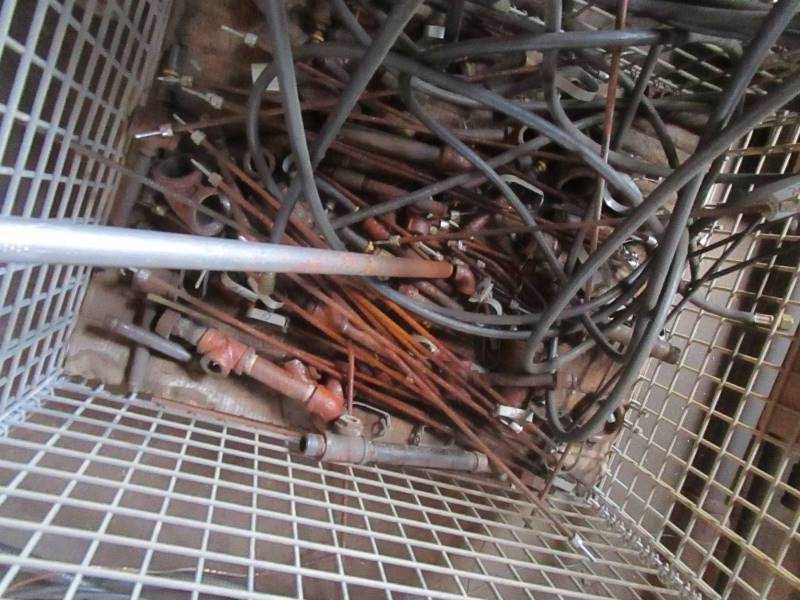 lot 47 image: (2) Wire Pallet Baskets of Misc Electrical