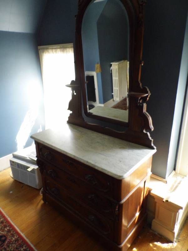 lot 25 image: Walnut Dresser wMarble Top