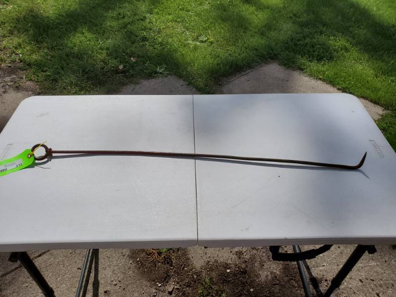 lot 112 image: 3 foot long hand forged fire poker