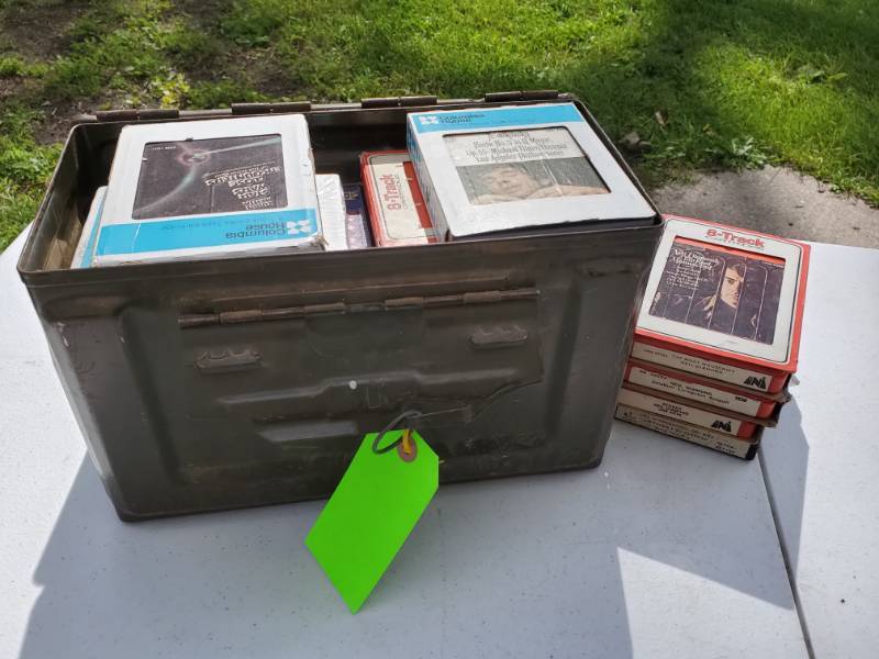 lot 116 image: Ammo box full of 8 track tapes