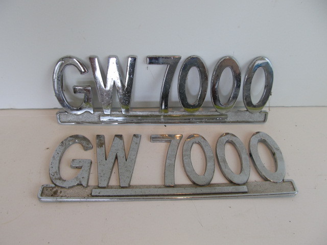 Vintage Early 70s Ford Gw 7000 Pickup Truck Metal Emblems