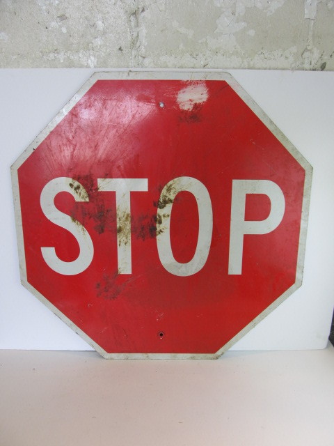 lot 15 image: Large Metal Stop Sign