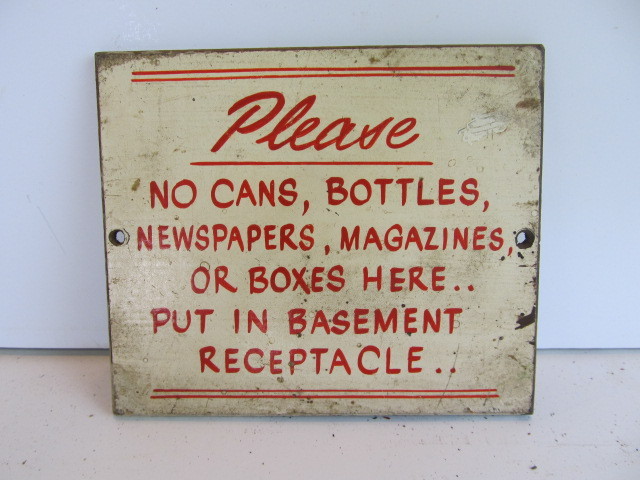 lot 19 image: Small Vintage 1940s-50s Painted Wood Warehouse Sign