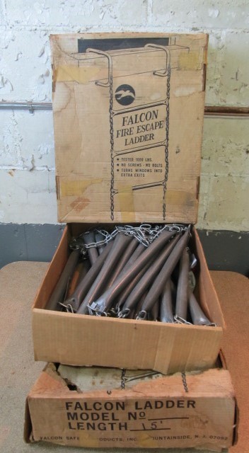 lot 36 image: 2 Vintage Metal Falcon Escape Ladders