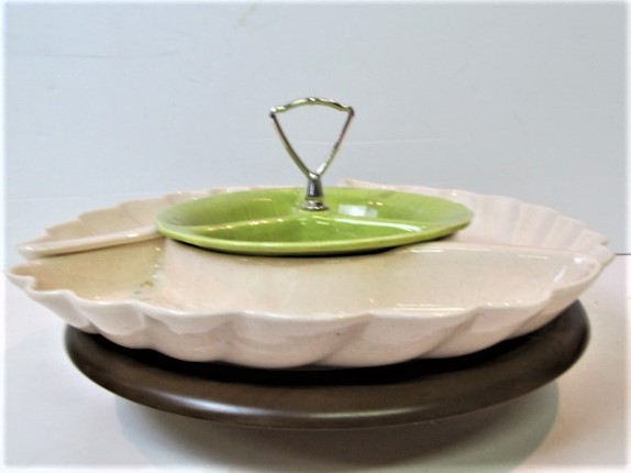 lot 85 image: Vintage Mid Century LANE Art Pottery Lazy Susan