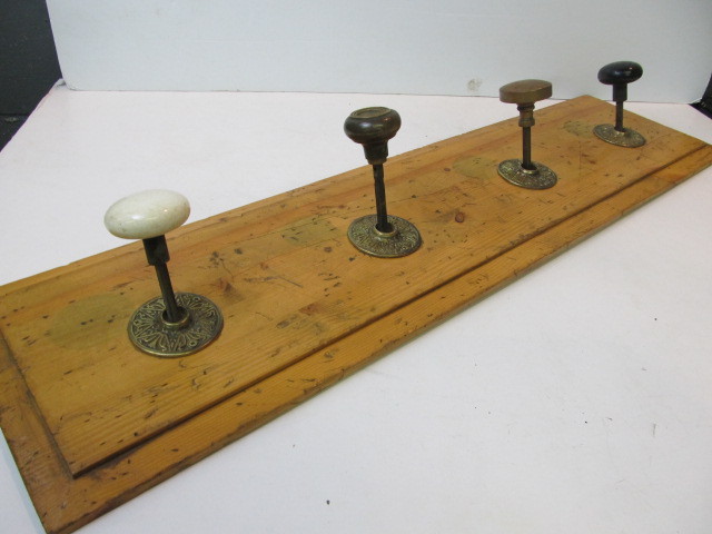 lot 91 image: Hat or Coat Rack wAntique Doorknobs