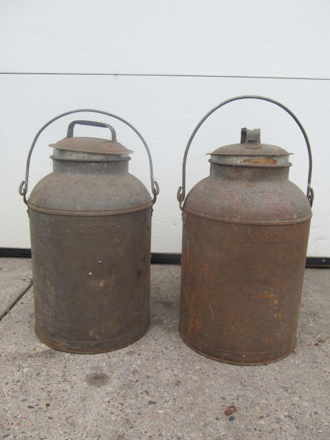 lot 55 image: Pair of Antique DairyMilk Cans