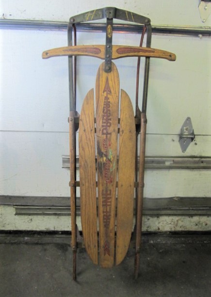 lot 57 image: Nice Old Vintage Flexible Flyer AIRLINE PURSUIT Snow Sled