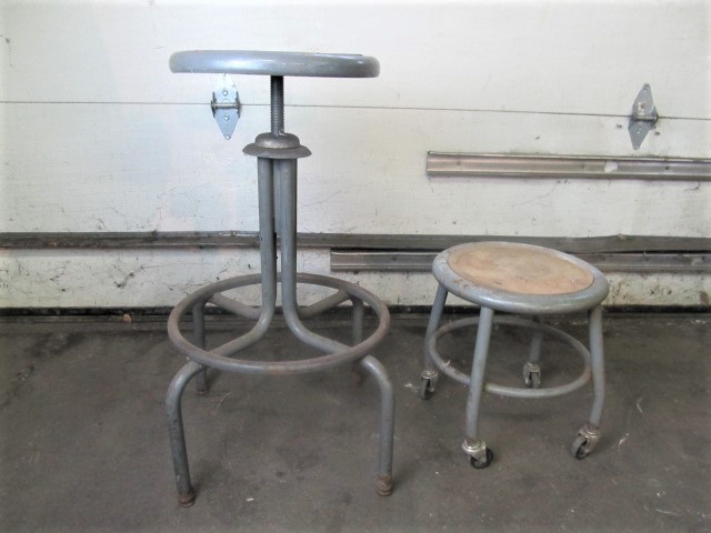 lot 66 image: Pair of Vintage Industrial Stools