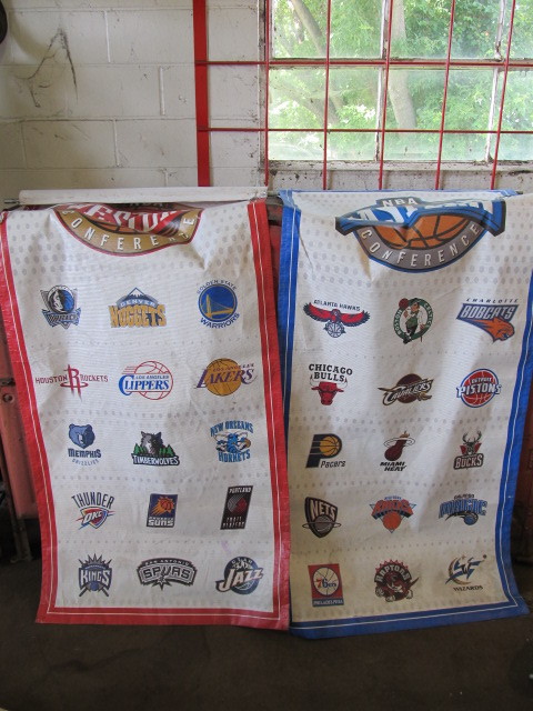 lot 102 image: Large Vinyl Eastern & Western NBA Basketball Vinyl Banners