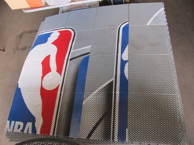 lot 106 image: Approx 400 Square Foot NBA Logo GridTile Basketball Court