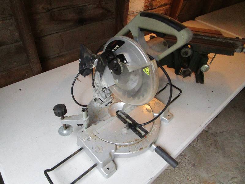 lot 44 image: Miter Saw & Small Table Saw (no motor)