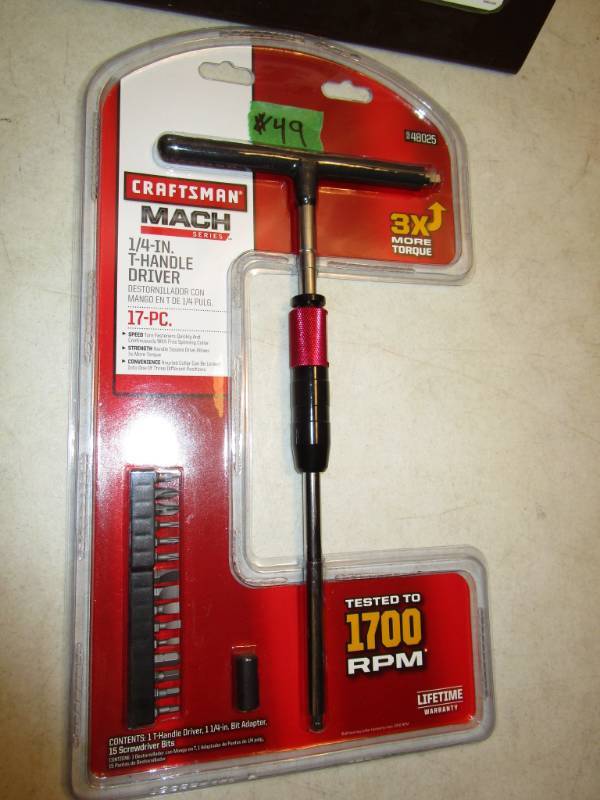 lot 49 image: Craftsman Mach Series T-Handle Driver - 17 pc Set