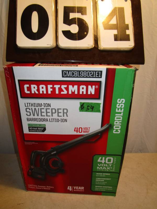 lot 54 image: Craftsman Cordless Sweeper