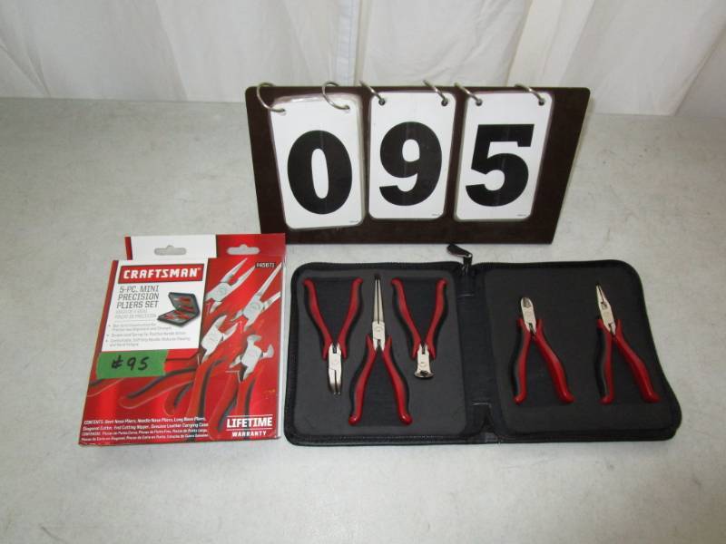 lot 95 image: Craftsman 5 pc Mini Precision Pliers Set