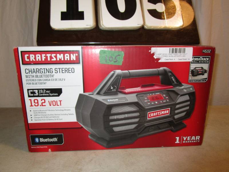 lot 105 image: Craftsman Charging Stereo with Bluetooth