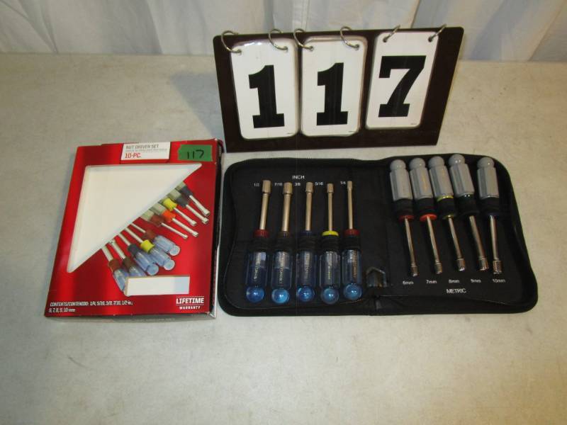 lot 117 image: Craftsman 10 pc Nut Driver Set - SAE & Metric