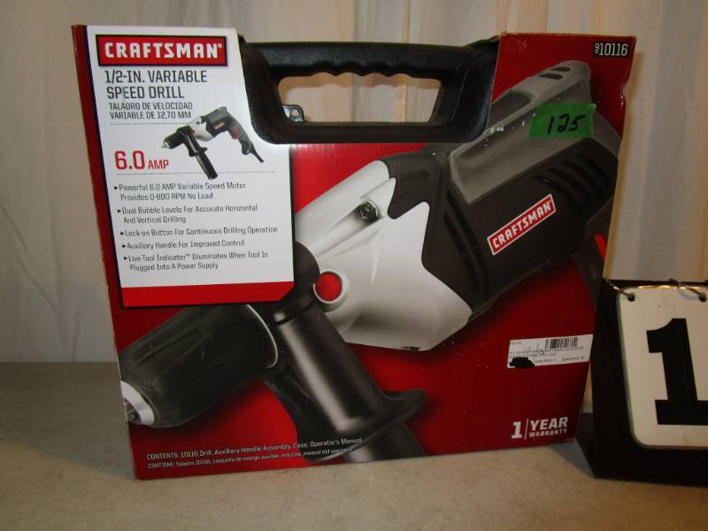 lot 125 image: Craftsman 12 Variable Speed Drill