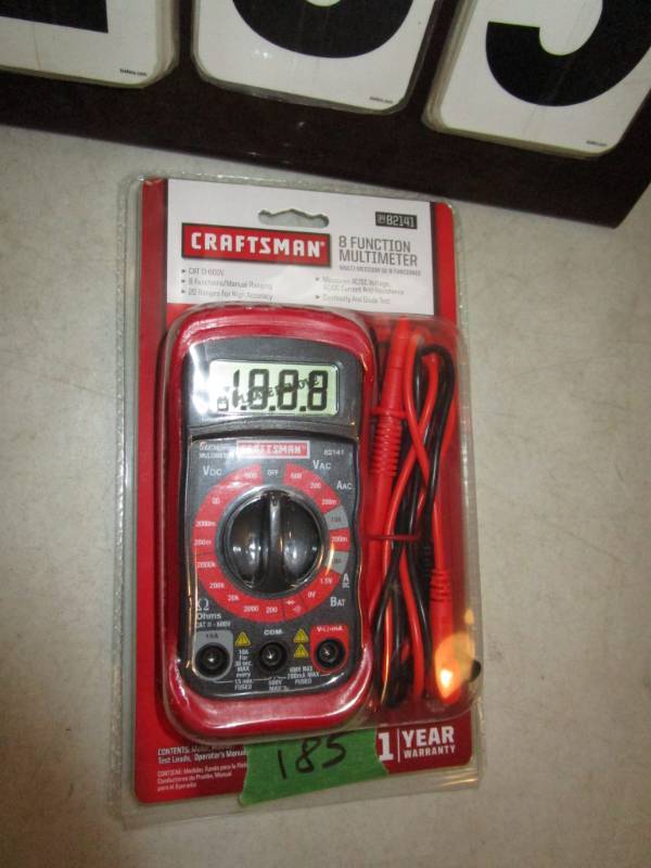 lot 185 image: Craftsman 8 function Multimeter