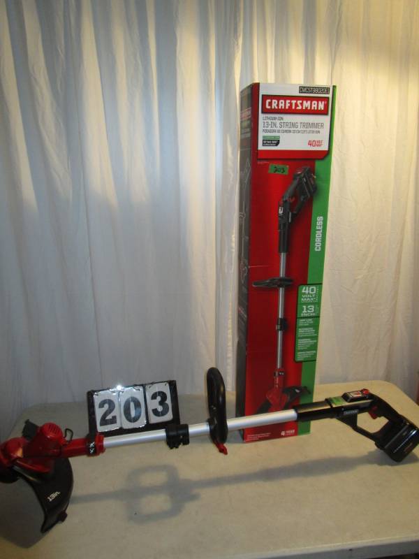lot 203 image: Craftsman 13 Lithium-ion String Trimmer