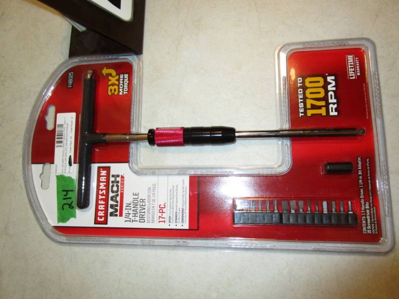 lot 214 image: Craftsman Mach Series 1 T-Handle Driver 17 pc Set