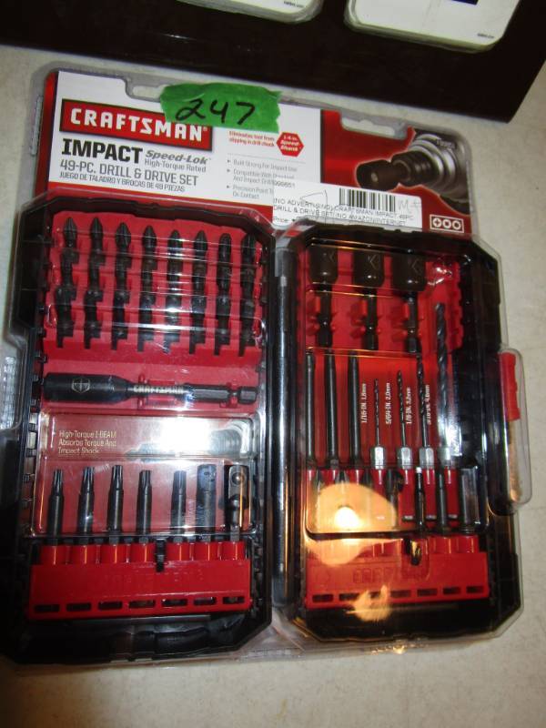 lot 247 image: Craftsman 48 pc Impact Speedlok Drill & Drive Set