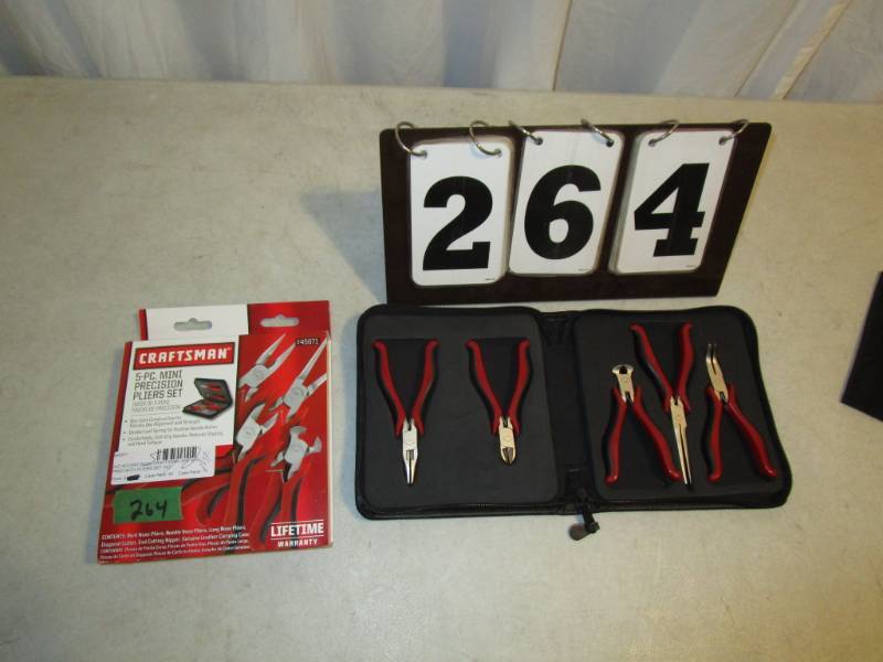 lot 264 image: Craftsman 5 pc Mini Precision Pliers Set