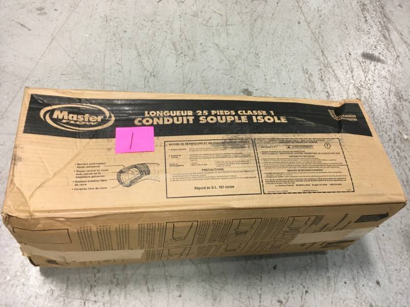 lot 1 image: Master Flow Ducts & Hardware 6 in. x 25 ft. Insulated Flexible Duct R6 Silver Ja in very good condition