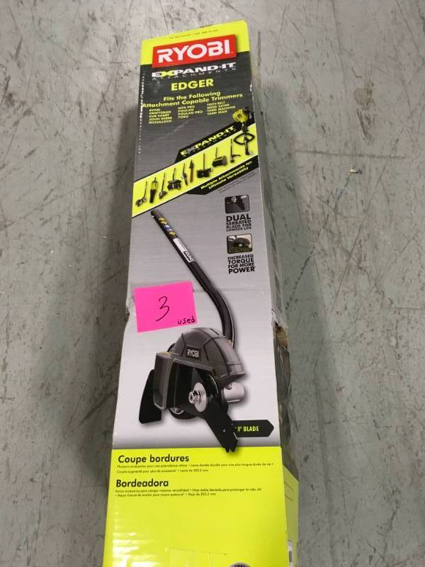 lot 3 image: RYOBI Expand-It 8 in. Universal Straight Shaft Edger Attachment USED