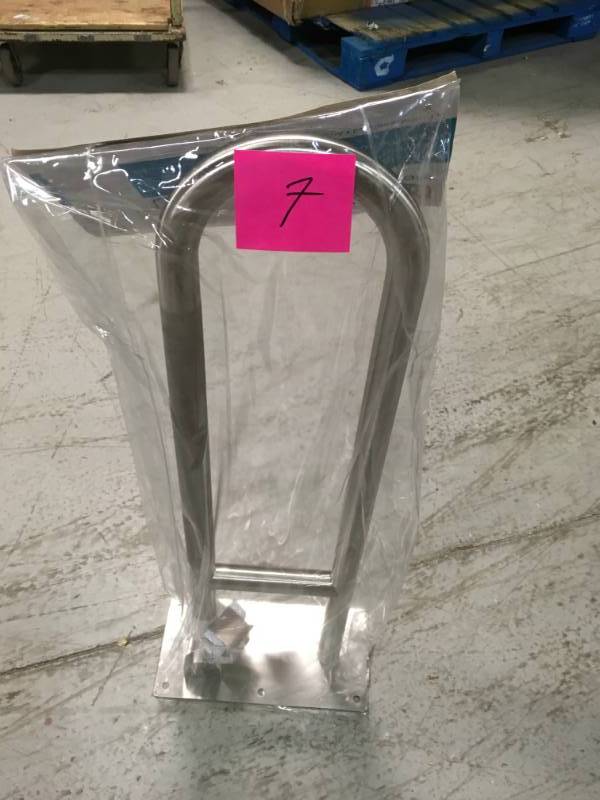 lot 7 image: MOEN 30 in. x 1-14 in. Flip-up Screw Grab Bar in Peened Stainless Steel in very good condition