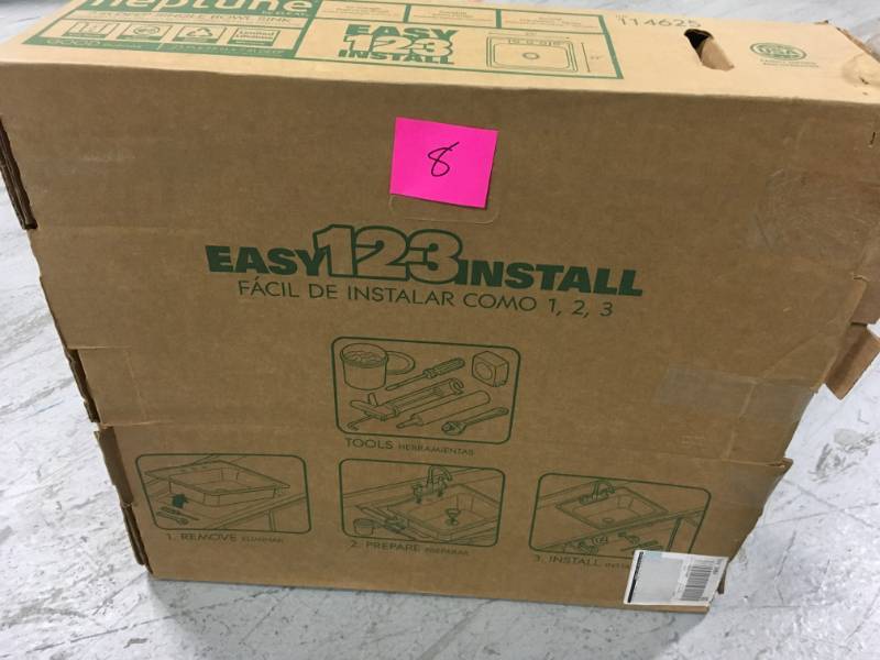 lot 8 image: Glacier Bay Drop-In Stainless Steel 25 in. 4-Hole Single Bowl Kitchen Sink not used