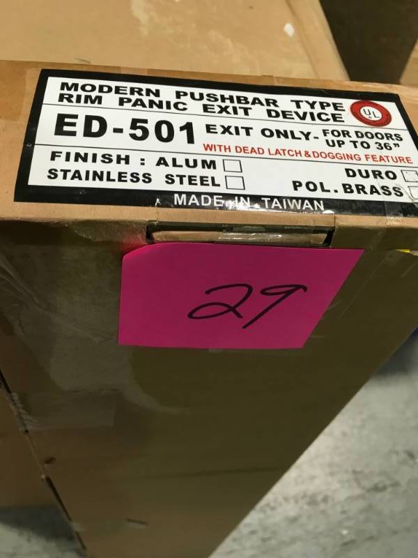lot 29 image: Taco ED-501 Rim Panic Exit Device  in very good condition