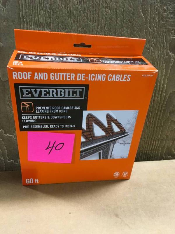 lot 40 image: EVERBILT 60ft Roof and Gutter De-Icing Cables 1001293494 not used