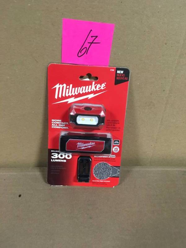 lot 67 image: Milwaukee 300 Lumens LED Headlamp in very good condition