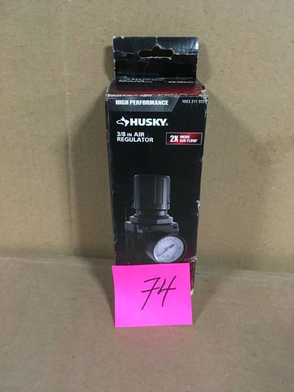 lot 74 image: Husky 38 in. High Performance Air Regulator in very good condition