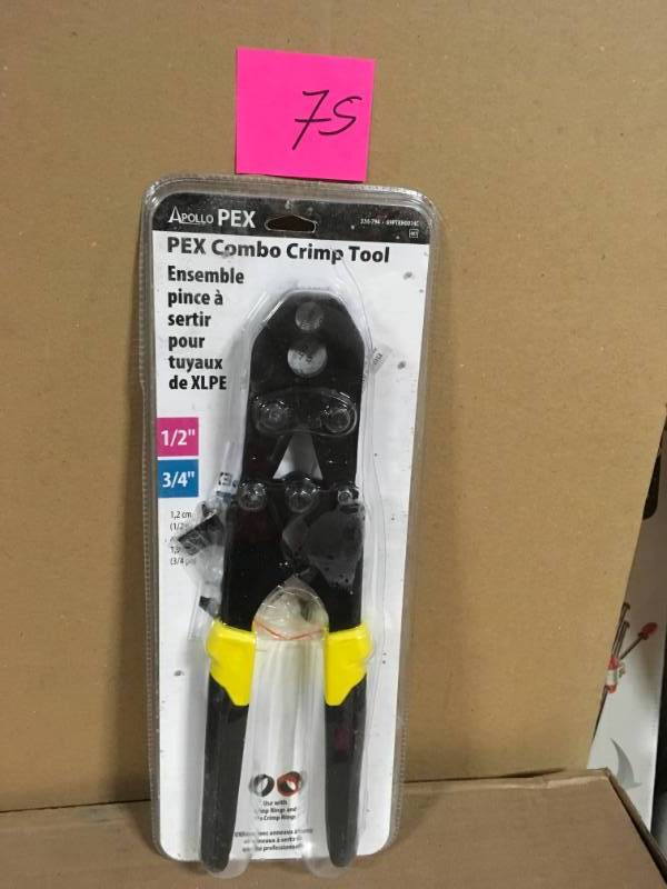 lot 75 image: Apollo 12 in. and 34 in. PEX Crimp Tool in very good condition