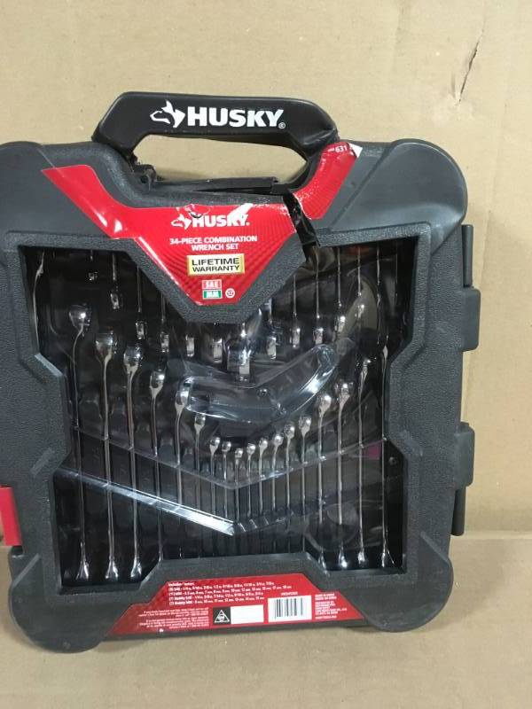 lot 76 image: Husky SAEMetric CombinationStubby Wrench Set (34-Piece) in very good condition