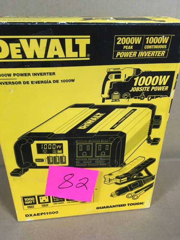 lot 82 image: DEWALT 1000-Watt Power Inverter in very good condition