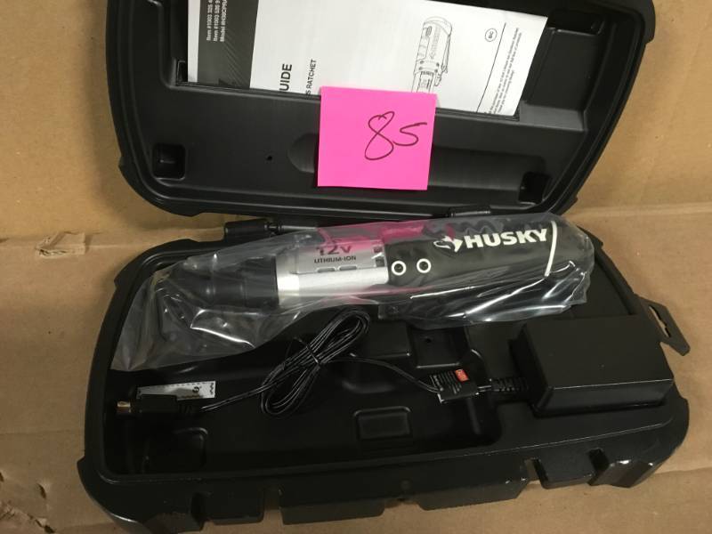 lot 85 image: Husky 38 in. Drive 12-Volt Lithium Ion Cordless Ratchet in very good condition