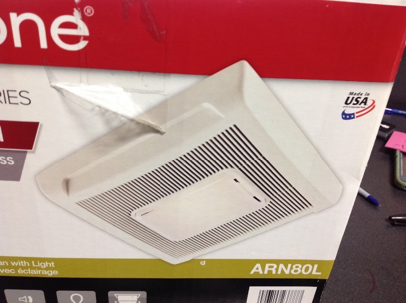 lot 103 image: Nutone InVent Series 80 CFM Ceiling Installation Bathroom Exhaust Fan with Light in like new condition