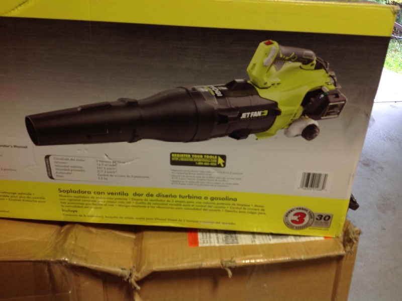 lot 107 image: RYOBI 160 MPH 520 CFM 25cc Gas Jet Fan Blower in good working conditions