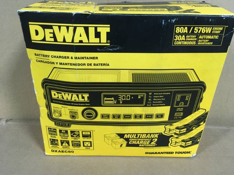 lot 2 image: DEWALT 30 Amp Multi Bank Battery Charger with 80 Amp Engine Start in very good condition