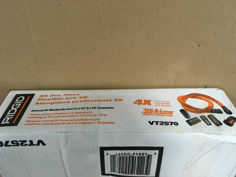lot 23 image: Ridgid VT2570 Genuine OEM 1-78 Inch x 10 Foot Wet  Dry Vacuum Hose Extension  Replacement Set in very good condition