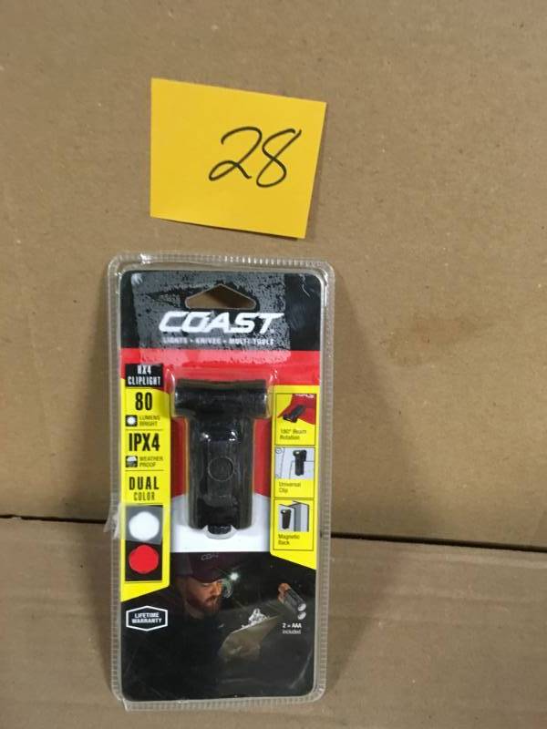 lot 28 image: Coast HX4 80 Lumen Dual Color LED Clip Light in very good condition