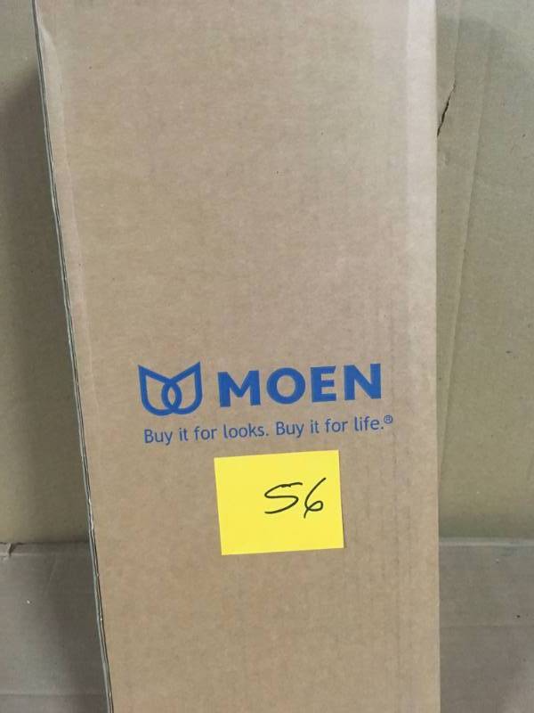 lot 56 image: Case of 3 New MOEN Darcy 18 in. Towel Bar with Press and Mark in Chrome