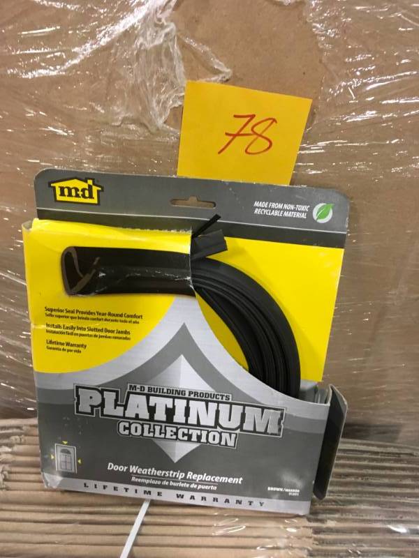 lot 78 image: 84 in. Platinum Brown Collection Door Weatherstrip Replacement in very good condition