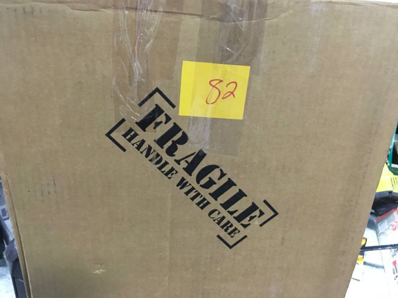 lot 82 image: IRIS 32 Qt. Stacking Storage Bin in Black in very good condition