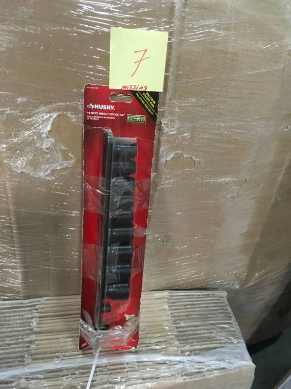 lot 7 image: Husky 12 in. Drive Standard SAE Impact Socket Set (11-Piece) MISSING 2 PCS