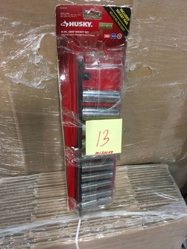 lot 13 image: Husky 12 in. Drive Deep SAE Socket Set (11-Piece) MISSING 1 PC